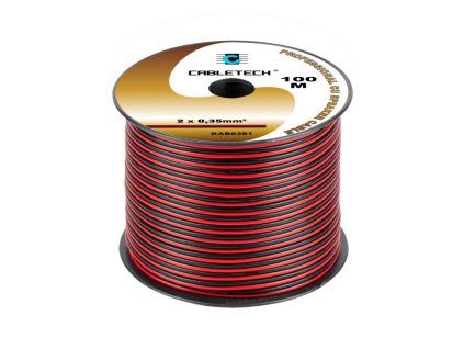 cabletech dvojlinka 2 x 0 35mm cierno cervena 100m cu