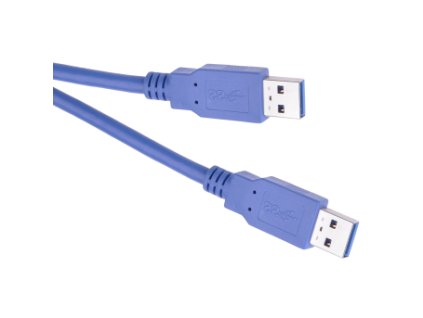 USB kábel, USB 3.0 A konektor - USB 3.0 A konektor, 1,8m, modrý