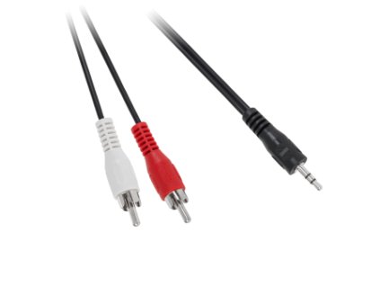 CINCH - JACK audio kábel, 2x CINCH konektor - JACK 3,5mm konektor, 1,2m