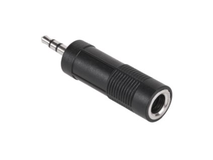 JACK stereo redukcia, JACK 3,5mm konektor - JACK 6,3mm zdierka, plastová