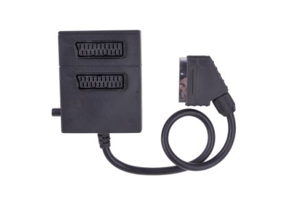 SCART rozbočovač, SCART konektor - 2 x SCART zdierka, 0,5m, prepínateľný