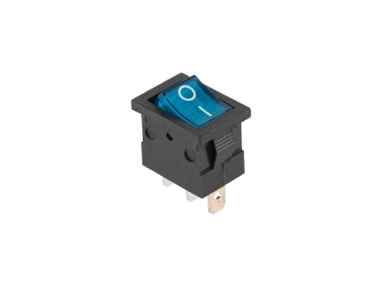 Kolískový mini prepínač 3-pin, 12V, modrý, podsvietený