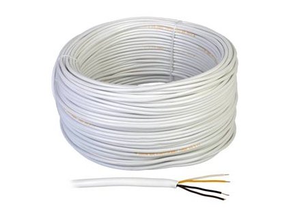 CABLETECH telefónny / alarm kábel YTDY 4 x 0,5mm - okrúhly, 100m, biely