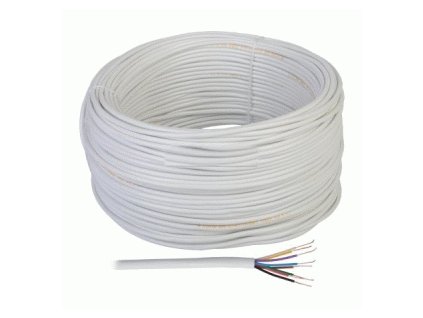 CABLETECH telefónny / alarm kábel YTDY 8 x 0,5mm - okrúhly, 100m, biely