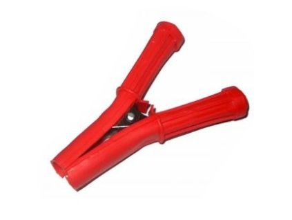 KEMOT krokodýl / krokosvorka na akumulátor, izolovaný, 30A, červený