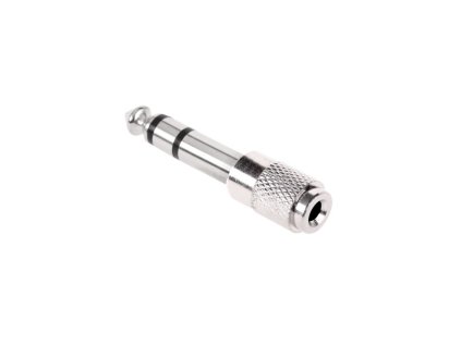 JACK stereo redukcia, JACK 6,3mm konektor - JACK 3,5mm zdierka, kovová