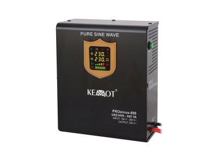KEMOT záložný zdroj PROsinus-800, 12V, 230V, 800VA / 500W, čierny, závesný