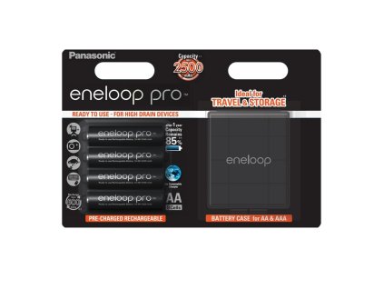 Batéria PANASONIC eneloop PRO AA, 4ks + case - najnovšia generácia min. 2500mAh