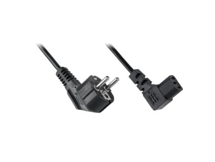 CABLETECH napájací kábel k počítačom 1,5m uhlový