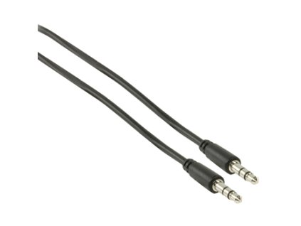 VALUELINE JACK audio kábel, JACK 3,5mm konektor - JACK 3,5mm konektor, 2m, čierny