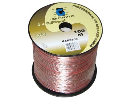 CABLETECH dvojlinka 2 x 1,5mm², transparentná, 100m, Cu - OFC