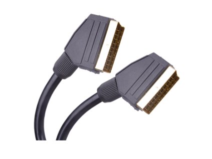 CABLETECH Economic SCART kábel, SCART konektor - SCART konektor, 21-pin, 1,5m, dvojité tienenie, pozlátené konektory, blister