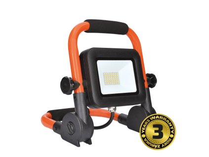 SOLIGHT LED reflektor PRO so sklopným stojanom, 30W, 2550lm, 5000K, kábel so zástrčkou, IP65