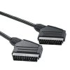SCART kábel, SCART konektor - SCART konektor, 21-pin, 3m, Ø8mm, sáčok