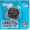 Batéria VINNIC alkaline AG12 / LR43 / L1142 / 186 / G12, 1ks