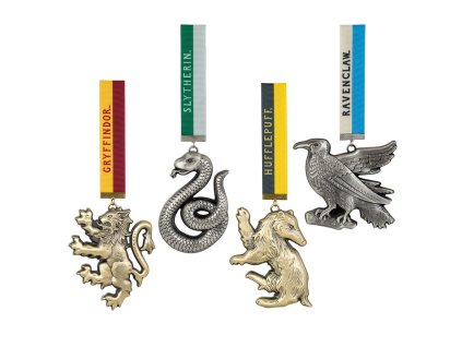 849421005795 Závěsné ozdoby kovové - maskoti kolejí, Harry Potter - Příčná ulice