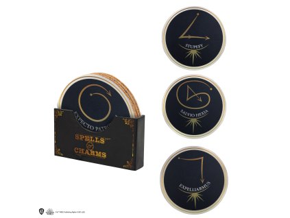 4895205616165 Sada 4 tácků pod sklenici - kouzla (Expelliarmus atd.), Harry Potter - Příčná ulice