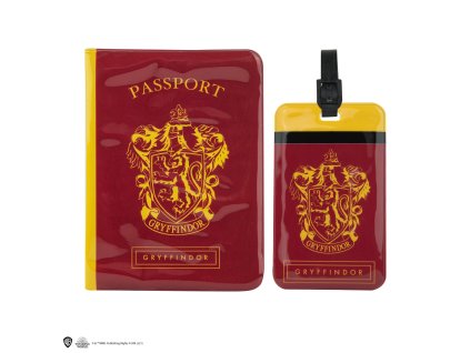 4895205604254 Cestovní sada Nebelvír - Obal na pas a visačka na zavazadlo, Harry Potter - Příčná ulice