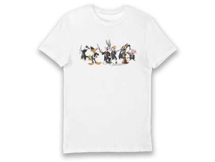 5056438943025 Tričko bílé s postavičkami, Looney Tunes & Harry Potter - Příčná ulice