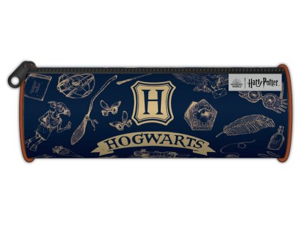 27040 penal modry se zlatym potiskem bradavice harry potter