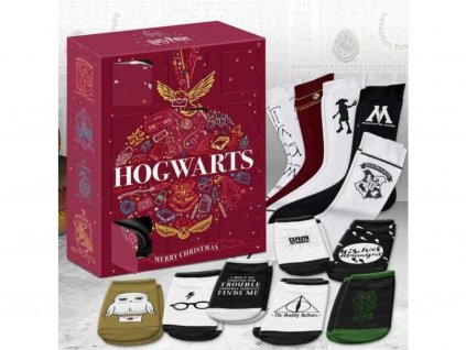 Adventní kalendář s ponožkami vínový, Harry Potter (2)