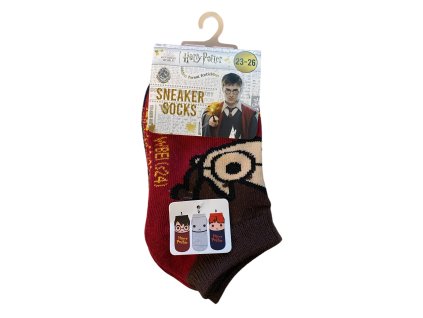 Ponožky dětské kotníkové, 3 ks Harry, Voldemort, Ron