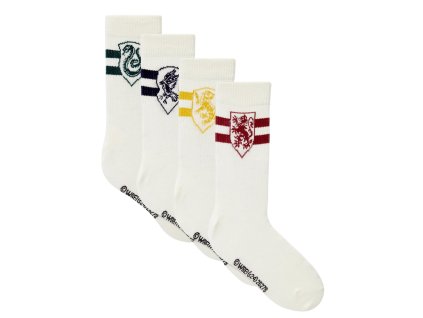 Ponožky klasické - bílé, kolejní s erbem, Harry Potter