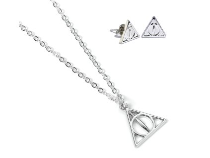 5055583442476 Náhrdelník a náušnice, dárková sada, Relikvie smrti, Harry Potter - Příčná ulice