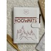 Diář/zápisník bílý Hogwarts s hnědou hůlkou, Harry Potter