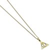 hp swarovski necklace deathly hallows gold half