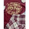 Pyžamo dámské vínové s károvanými kalhotami, Harry Potter
