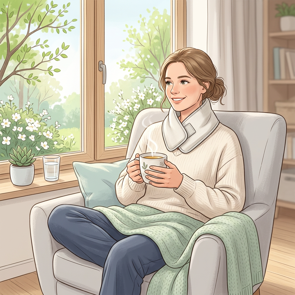 Babské rady na jarní nachlazení a role Priessnitzova zábalu na krk