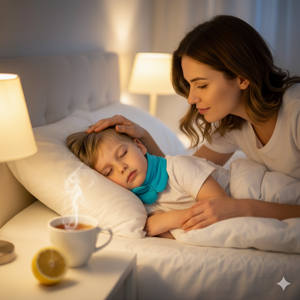 Nighttime cough and laryngitis? Why is the Priessnitz wrap safer than syrups?