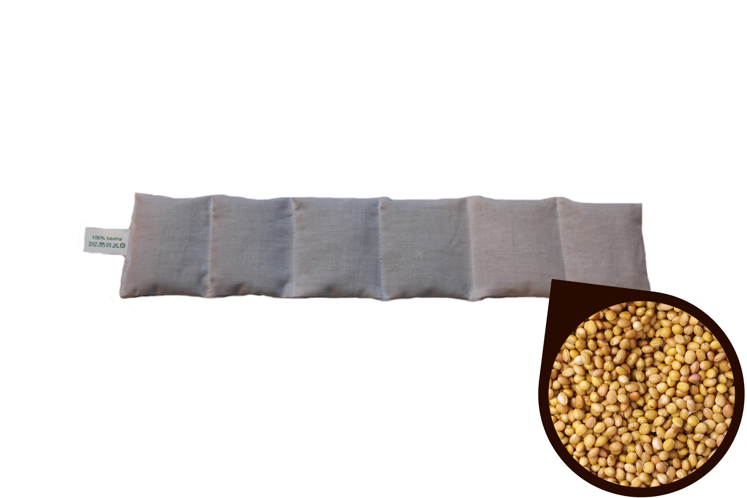 Priessnitzův Zábal Cushion Lengthwise Farba: sivá, výplň vankúša: Pohankové šupky