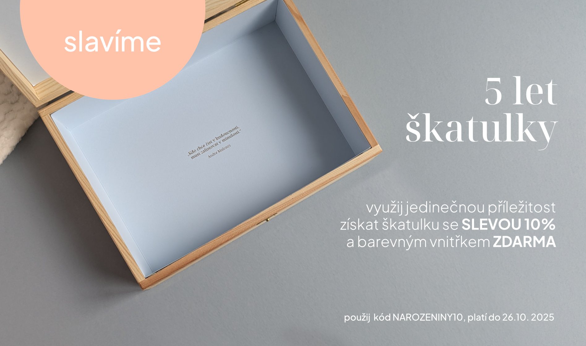 sleva škatulka narozeniny