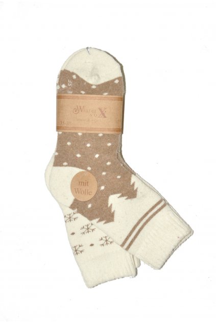 Dámské ponožky zimní A2 - pár béžová