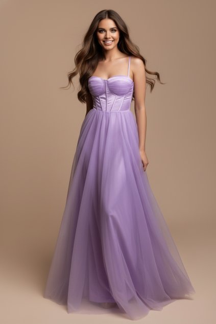 Maturitní Šaty FLORA fialkové