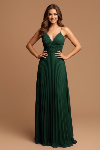 Družičkovské Šaty ALEXANDRA tmavě zelené