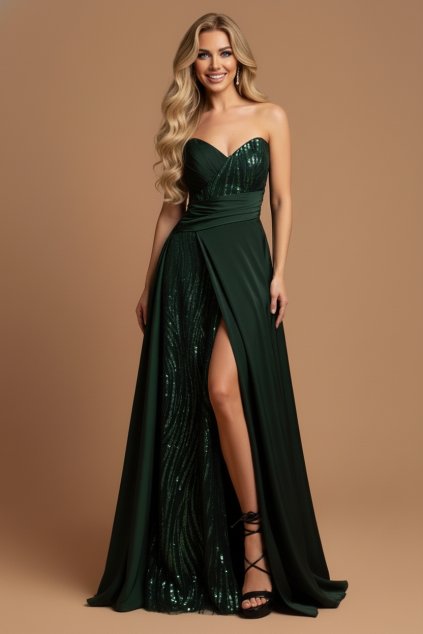 Společenské Šaty ISABELLE tmavě zelené