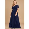 Společenské šaty pro plnoštíhlé EMRYN tmavě modré