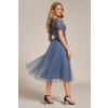 Společenské midi šaty EVELYNN modré
