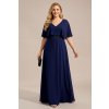 Společenské šaty pro plnoštíhlé JASIA tmavě modré