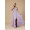 Společenské saténové Šaty MADELEINE fialové
