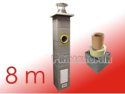 Komínový systém 8 m, 160 mm, odbočka kolmá