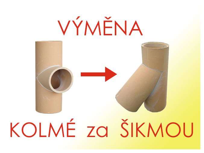 Výměna kolmé odbočky za šikmou