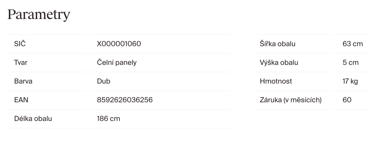 parametry-ravak-panel-celni-mdf-dub