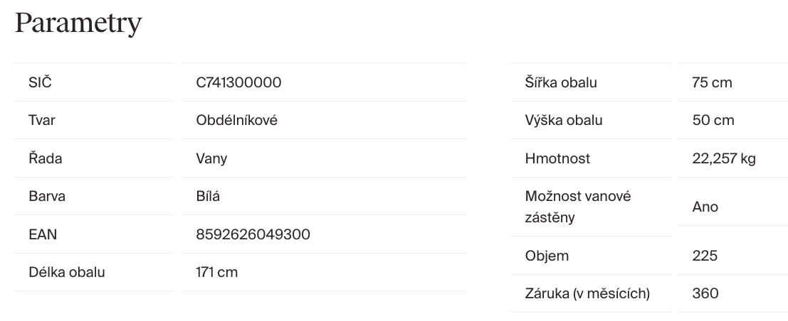 parametry-ravak-chrome-slim-170x75