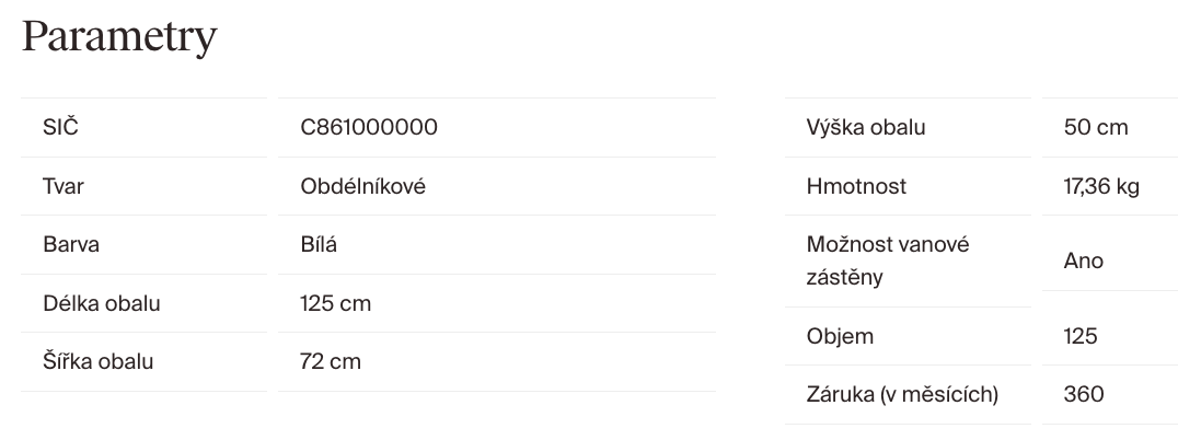 parametry-ravak-classic-120x70-c861000000