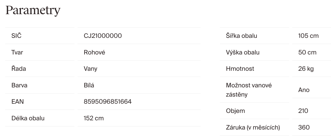 parametry-ravak-rosa-ii-150x105-cj21000000