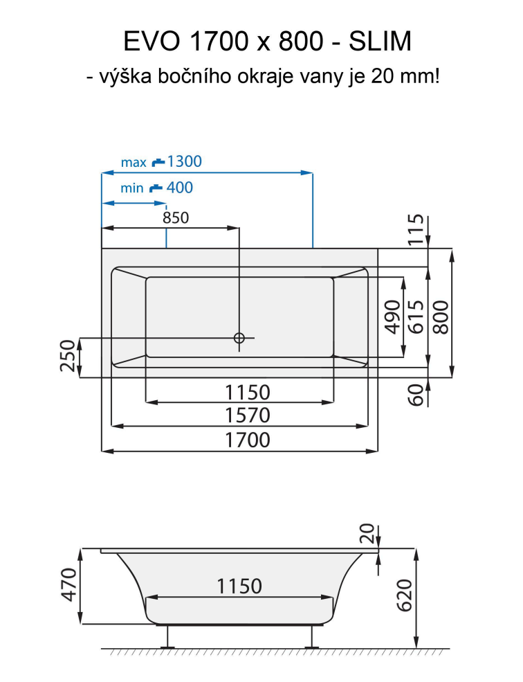 santech-evo-slim-170x80-cm-technicky-nakres